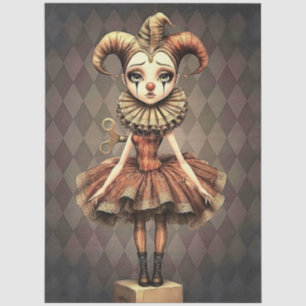 Decoupage Paper Melancholic Clown 