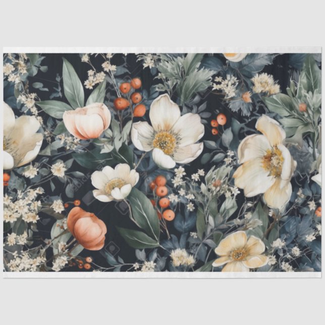 Decoupage Paper, Wrapping, - Enigmatic Botany 1 Tissue Paper (Front)