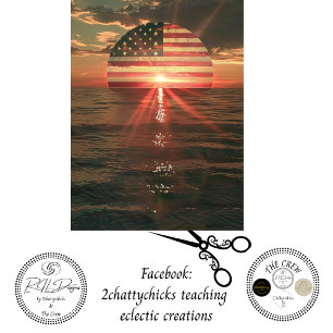 Decoupage Patriotic Sunset American Flag Coastal  Tissue Paper