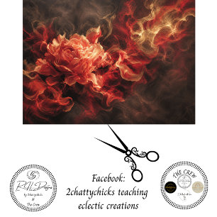 Decoupage Peony Smoky Flame Ember Floral Tissue Paper