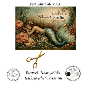 Decoupage Personalised Mermaid Botanical Garden  Tissue Paper