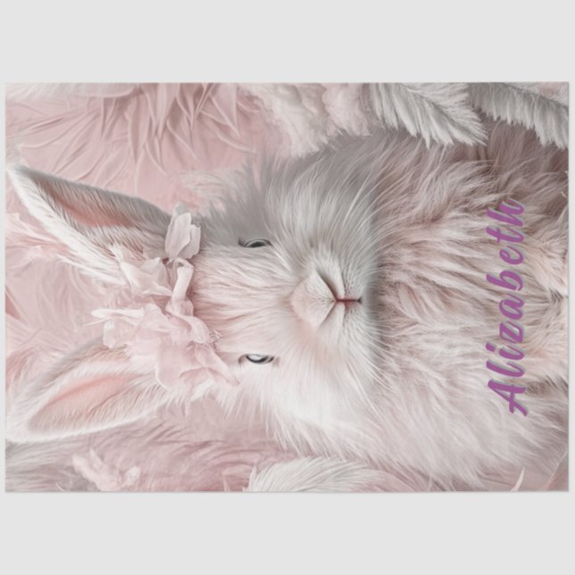 Decoupage Pink Easter Bunny  Tissue Paper (Front)