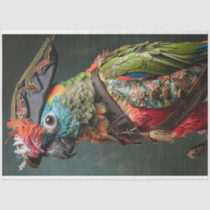 Decoupage Pirate Conure Parrot  Tissue Paper