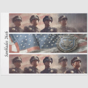 Decoupage Police Tribute Handsaws Tissue Paper