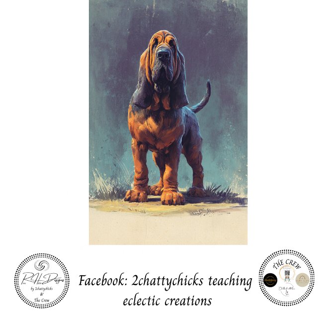 Decoupage Portrait of Bloodhound Artwork  Tissue Paper (Creator Uploaded)