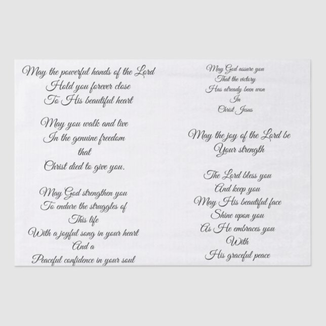 Decoupage Prayer Tissue Paper (Front)