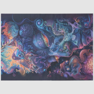 Decoupage Psychedelic Abstract Vibrant Art  Tissue Paper