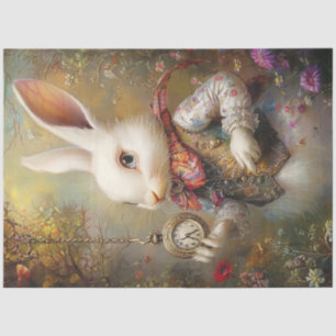 Decoupage Rabbit Alice's Adventures Wonderland  Tissue Paper