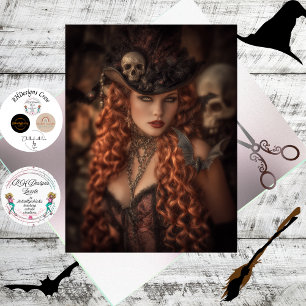 Decoupage Redheaded Gothic Good Witch Tissue Paper