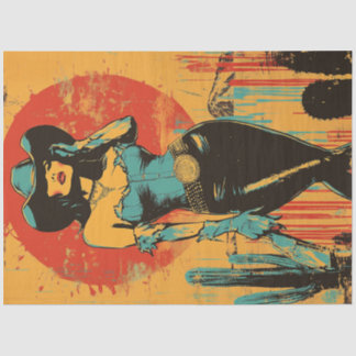 Decoupage Retro Pop Art Cowgirl Pin Up Poster Tissue Paper