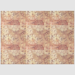 Decoupage Retro Vintage Clock Steam Punk Christmas Tissue Paper