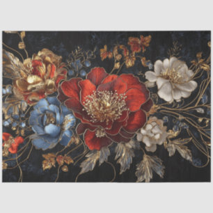 Decoupage Rich Floral Colour Palette Furniture  Tissue Paper