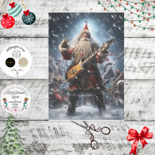 Decoupage Rock N Roll Santa Claus  Tissue Paper