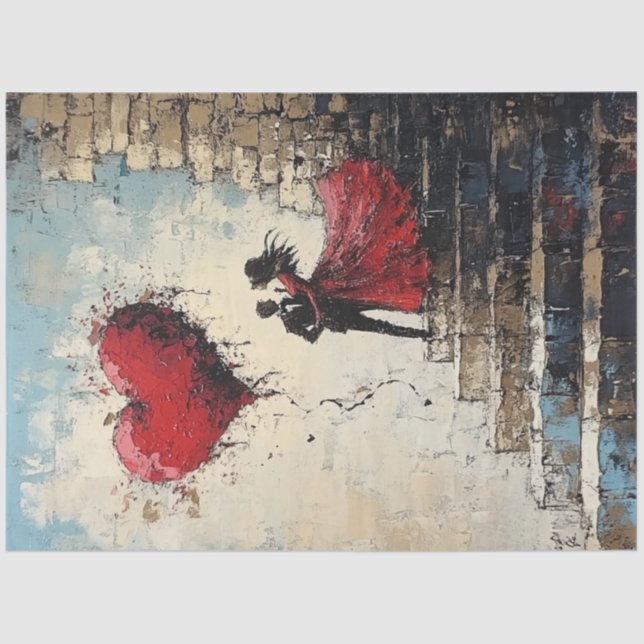 Decoupage Romantic Valentine Couple In Love  Tissue Paper (Front)