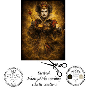 Decoupage Royal Card Queen Wonderland Inspired  Tissue Paper