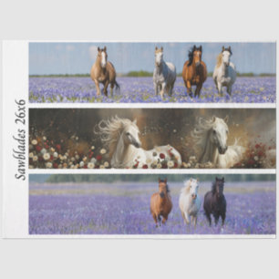 Decoupage Running Horses Rustic Wild Horse Handsaw Tissue Paper