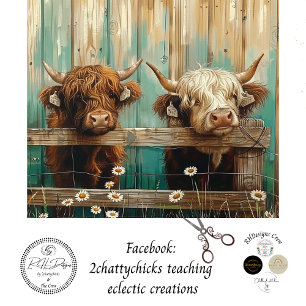 Decoupage Rustic Charm Farmyard Cows Teal Tissue Paper