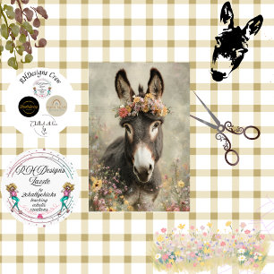 Decoupage Rustic Donkey Countryside Art  Tissue Paper