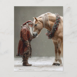 Decoupage Santa and Horse Special Moment Postcard