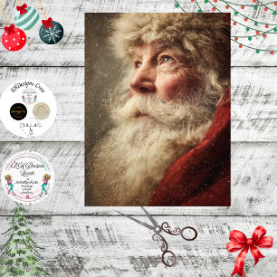 Decoupage Santa Claus Christmas Portrait Tissue Paper