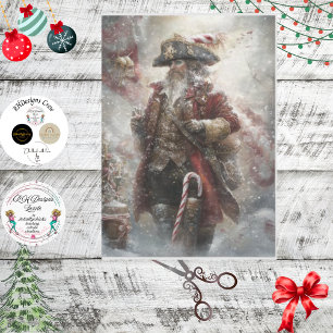 Decoupage Santa Claus Steampunk Pirate  Tissue Paper