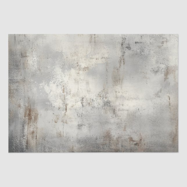 Decoupage Silver Grey Rust Faux Finish Background  Tissue Paper (Front)