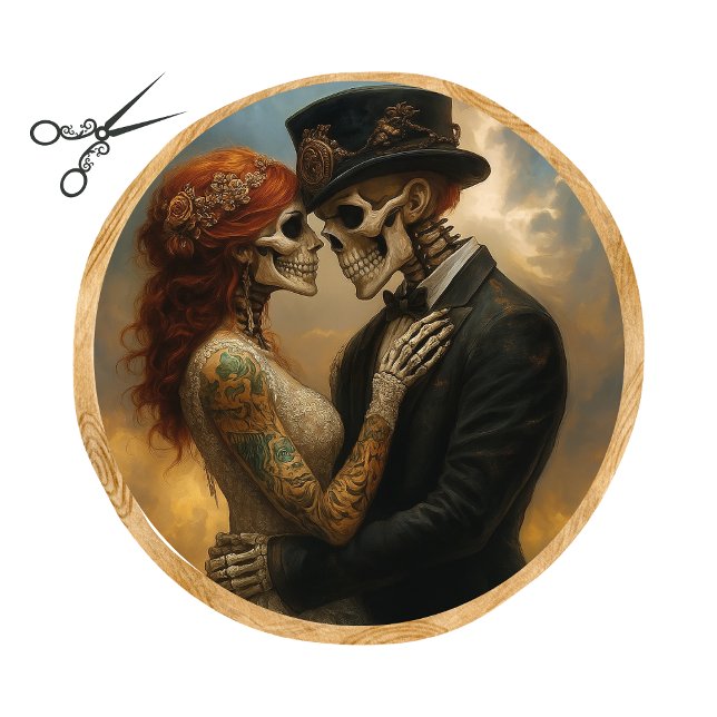 Decoupage Skeleton Couple Wedding 21-inch round Tissue Paper (Creator Uploaded)