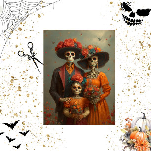 Decoupage Skeleton Family Festive Halloween Party  Tissue Paper