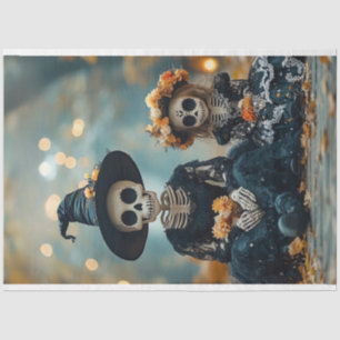 Decoupage Skeleton Family Photo Mum Daughter Tissue Paper