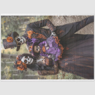 Decoupage Skeleton Family Scaselton Tissue Paper