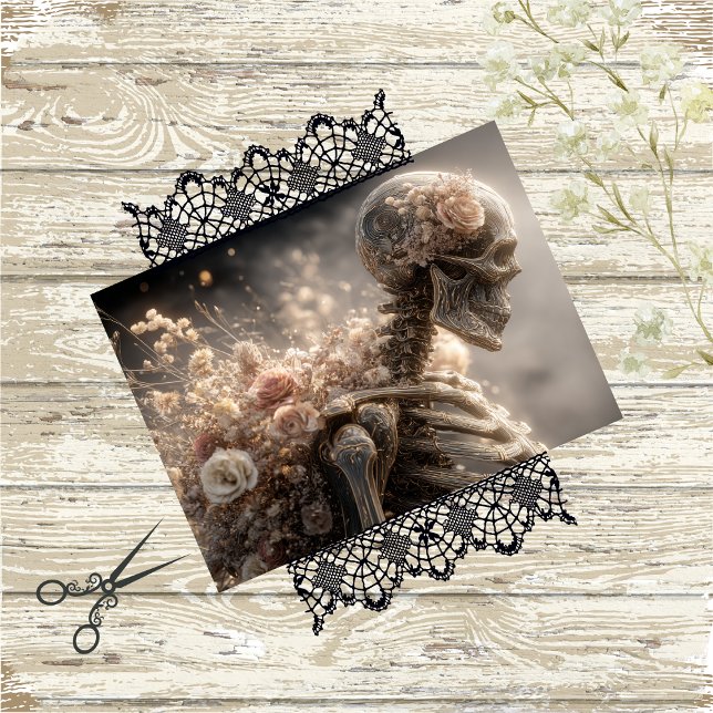 Decoupage Skeleton Floral Pink Silver  Tissue Paper (Creator Uploaded)