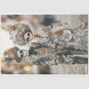 Decoupage Skeleton Married Couple  Tissue Paper