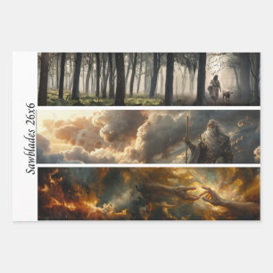 Decoupage Spiritual Journey 26x6 Handsaws  Wrapping Paper Sheet