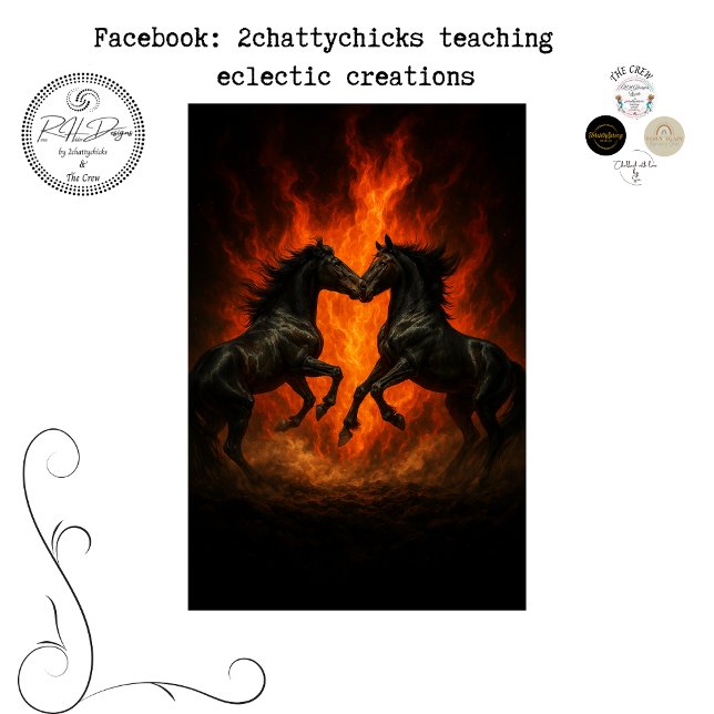 Decoupage Stallion Chinese Fire Horses Tissue Paper (Creator Uploaded)