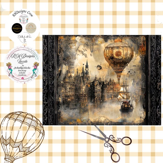 Decoupage Steampunk Balloon Ireland  Tissue Paper (Creator Uploaded)