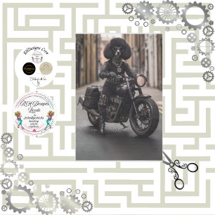 Decoupage Steampunk Black Standard Poodle Max Tissue Paper