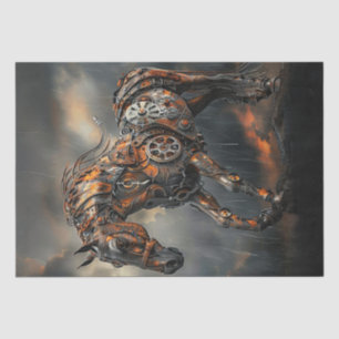 Decoupage Steampunk Copper Steed Majestic Horse Tissue Paper