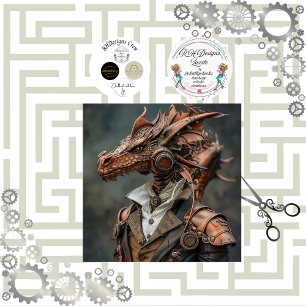 Decoupage Steampunk Dragon Head Victorian Tissue Paper