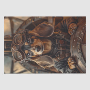 Decoupage Steampunk Flying Dachshund  Tissue Paper