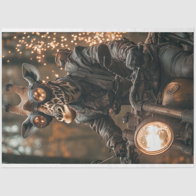 Decoupage Steampunk Giraffe  Tissue Paper (Front)