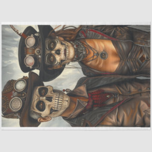 Decoupage Steampunk Gothic Love Skeleton Couple Tissue Paper