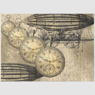 Decoupage steampunk Hindenburg Tissue Paper