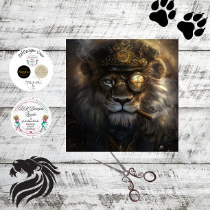 Decoupage Steampunk Mechanical Monarch Lion  Tissue Paper