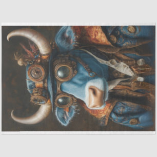 Decoupage Steampunk Mechanical Vintage Bull  Tissue Paper