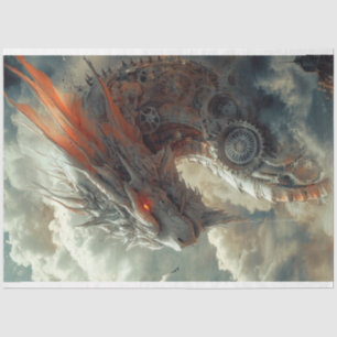 Decoupage Steampunk Mythical Creature Dragon  Tissue Paper