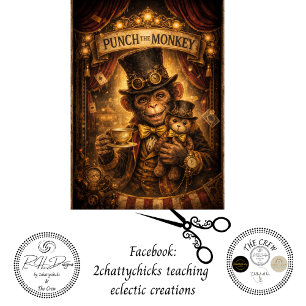 Decoupage Steampunk Punch the Monkey Tissue Paper