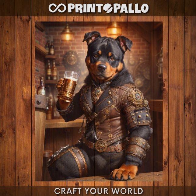 Decoupage - Steampunk rottweiler dog and beer - Tissue Paper (Creator Uploaded)