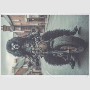 Decoupage Steampunk Standard Poodle Riding Bike Tissue Paper