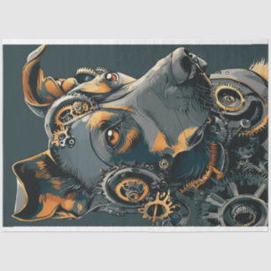 Decoupage Steampunk Steal Dog Tissue Paper