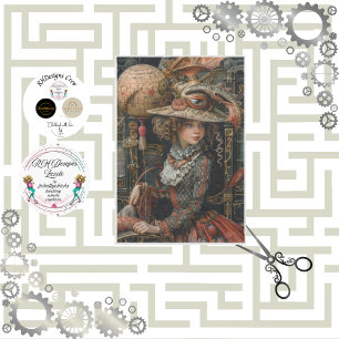 Decoupage Steampunk Traveller Victorian Girl Tissue Paper